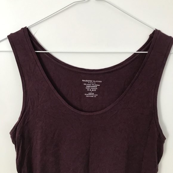 Majestic Filatures Burgundy Scoop Neck Tank Top - Picture 3 of 5